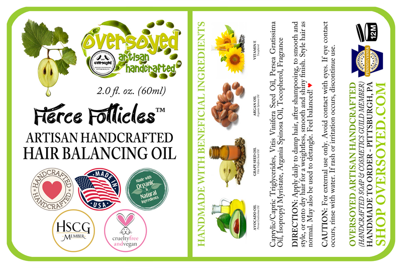 Leafy Eucalyptus & Garden Basil Fierce Follicles™ Artisan Handcrafted Hair Balancing Oil