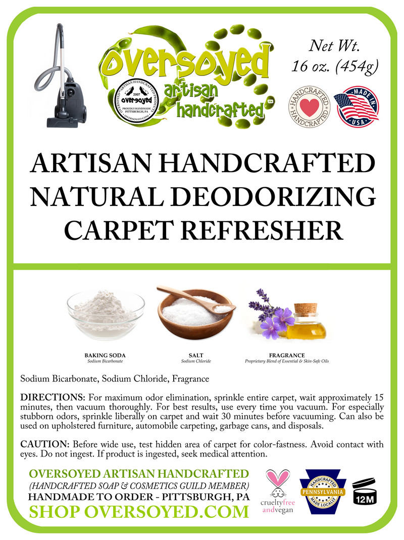 Vanilla Hazelnut Artisan Handcrafted Natural Deodorizing Carpet Refresher