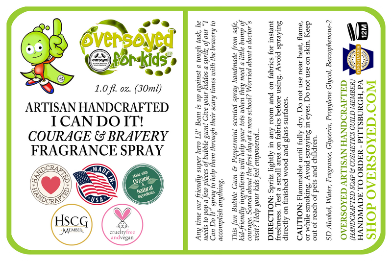 Lil' Bean™ Kid's Fragrance Spray - I Cant Do It! - Bubble Gum Scented Artisan Handcrafted Magic Spritz