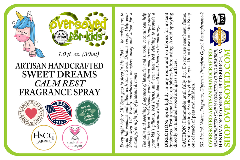 Lil' Bean™ Kid's Fragrance Spray - Sweet Dreams - Lavender Coconut Scented Artisan Handcrafted Magic Spritz