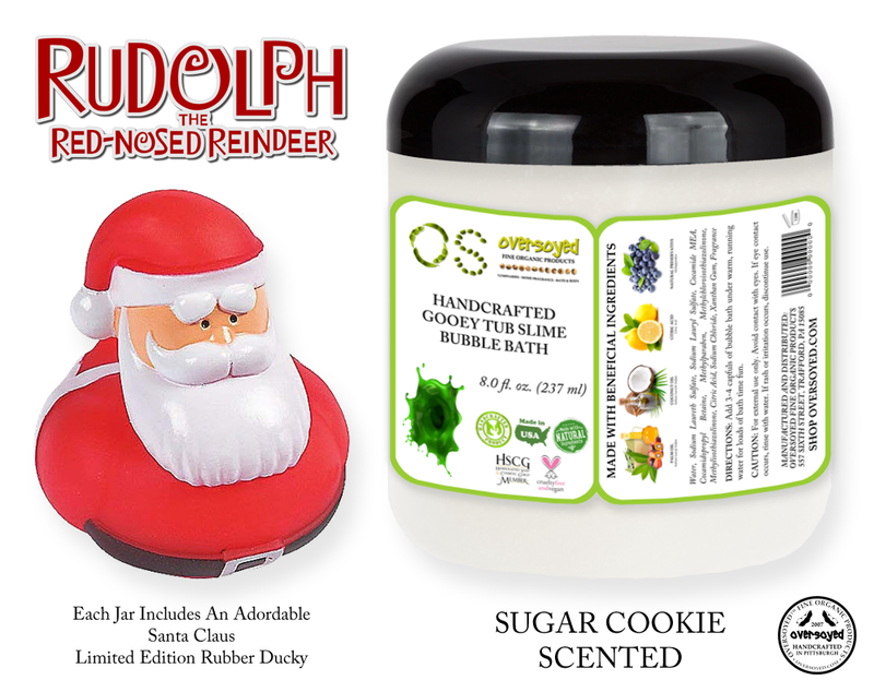 Rudolph The Red-Nosed Reindeer® Limited Edition Gooey Tub Slime™ - Sugar Cookie Scented Bubble Bath - Santa Claus Rubber Ducky
