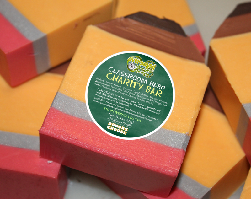 OverSoyed Fine Organic Products - Classroom Heroes Charity Bar Soap - Golden Delicious Apple Scented Pencil Soap - Benefits School Classrooms Through Donors Choose