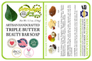 Homespun Sugar Artisan Handcrafted Triple Butter Beauty Bar Soap