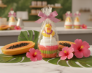 Papaya Paradise - Sugared Papaya & Hibiscus Scented Soap Cupcake