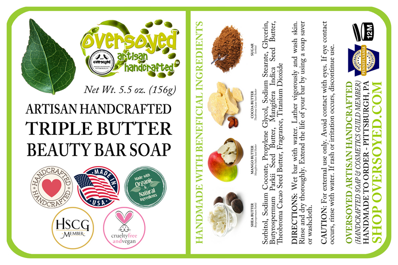 Vanilla Oak Artisan Handcrafted Triple Butter Beauty Bar Soap