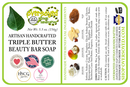 French Vanilla Pear Artisan Handcrafted Triple Butter Beauty Bar Soap