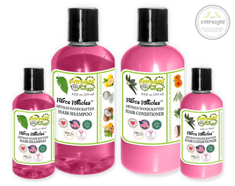 Pink Evergreen Fierce Follicles™ Artisan Handcrafted Shampoo & Conditioner Hair Care Duo