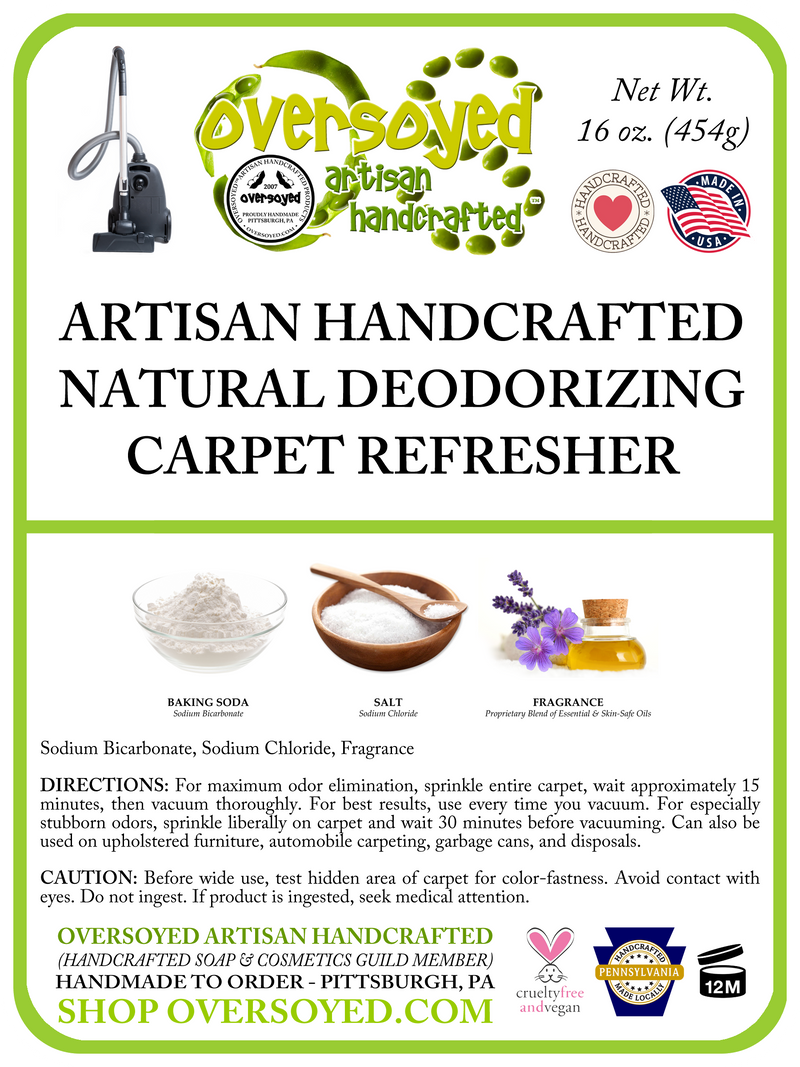 Soft Cotton Artisan Handcrafted Natural Deodorizing Carpet Refresher