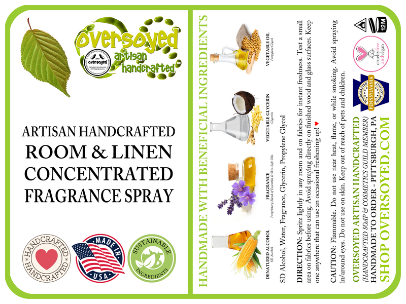 Lime Blossom Tea Artisan Handcrafted Room & Linen Concentrated Fragrance Spray