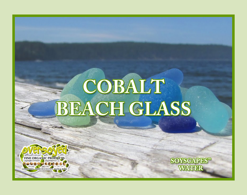 Cobalt Beach Glass Artisan Handcrafted Whipped Shaving Cream Soap